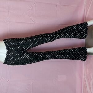 Nasty Gal Black and White Polka Dot Pull On Flared Trousers size 2